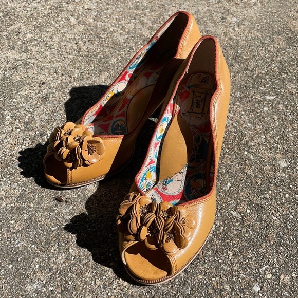 Modcloth Shoes Miss L Fire Mustard Yellow Heels Poshmark